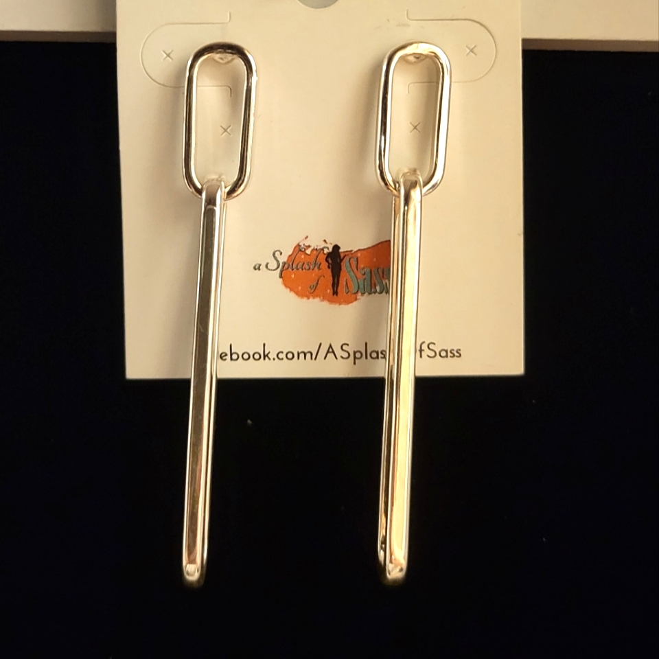 Rectangle Link Drop Earrings